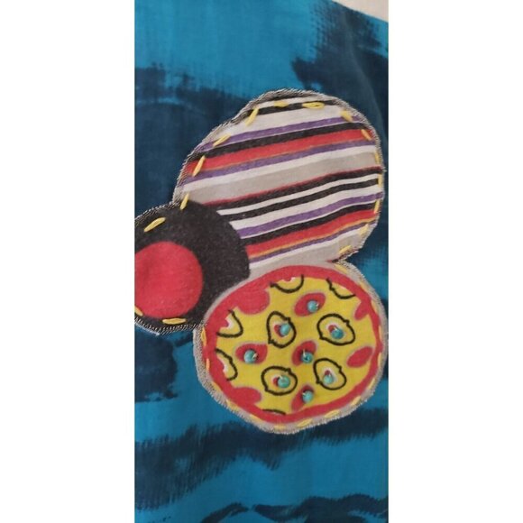 NEW NESLAY PARIS MULTICOLOR BEADED RHINESTONE APPLIQUE RUFFLE DRESS SZ 4 - Picture 4 of 8